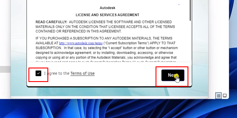 Tích đồng ý và bấm next