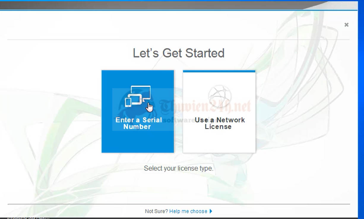 Chọn enter a serial number