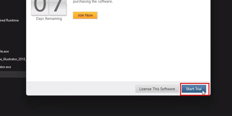 Nhấn vào Start Trial