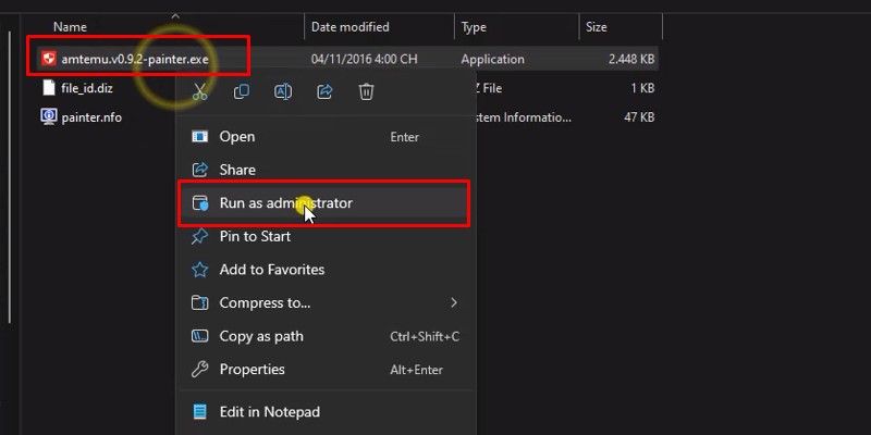 Chọn và bấm như hình