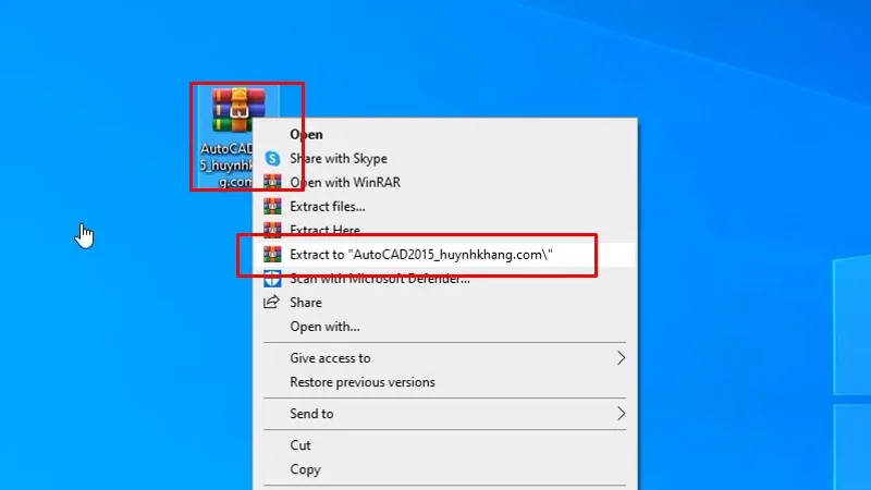 Giải nén phần mềm Autocad 2015