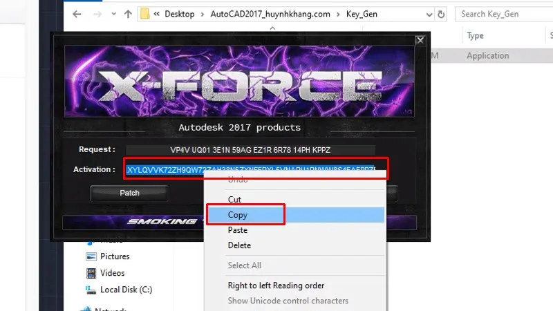 Copy Activation như hình