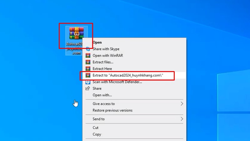 Giải nén phần mềm Autocad 2024