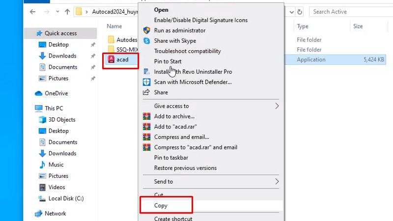 Copy file acad như hình