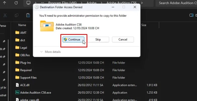 bấm vào continue và hoàn tất quá trinh cài đặt
