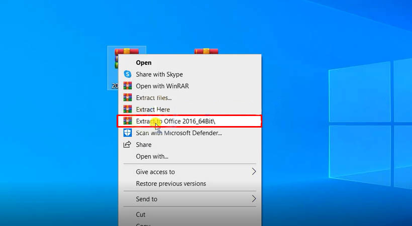 Giải nén bằng WinRar